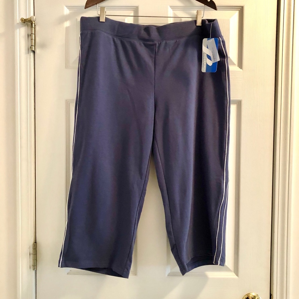 NEW -Ladies Blue/Gray Cropped Workout Pants - XXL